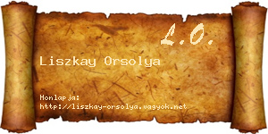 Liszkay Orsolya névjegykártya